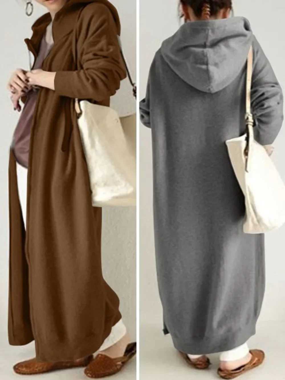 Eid Muslim Abaya for Women Dress Hoodies Sweatshirt Zipper Up Hooded Cardigan Coat Autumn Winter Causal Vestidos Long Robe 2024 X250514