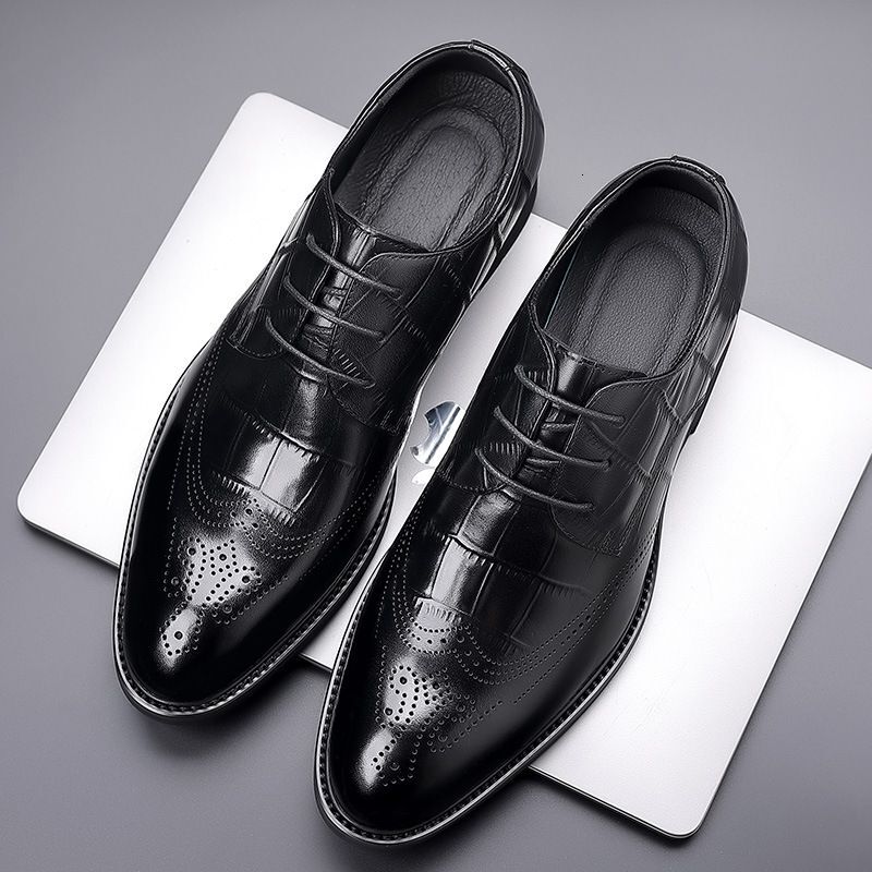 Men's new formal business first layer cowhide men's leather shoes