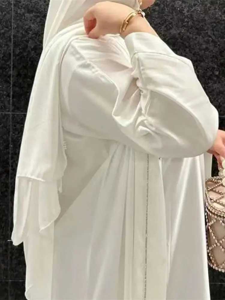 Ramadan Eid Open Satin Shimmer Kimono Abaya Damen Dubai Luxury Islam Muslim Kaftan Dress For Women Ka Robe Musulmane Femme X250514