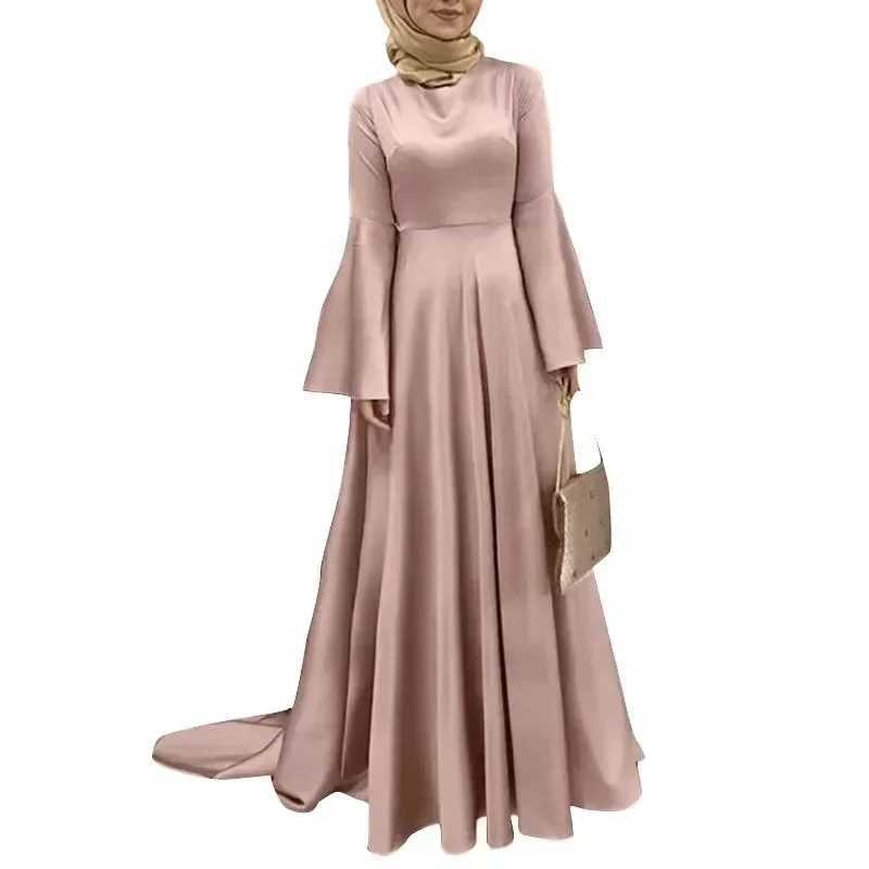 2025 New Fashion Womens Evening Dress O Neck Long Slve High Waist Spliced Folds Elegant Midi Dresses Female New Clothing X250514