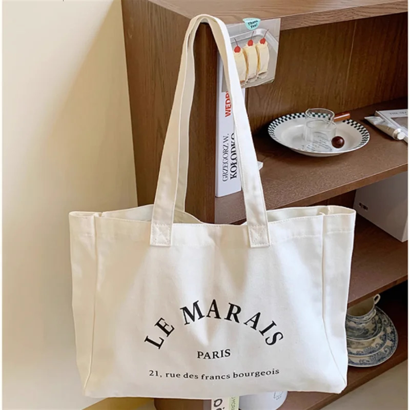 Wholesale Custom Printed 100pcs Cotton Canvas Bags with Wide Handles Reusable Tote Grocery Shopping Bag Big Capacity 250514