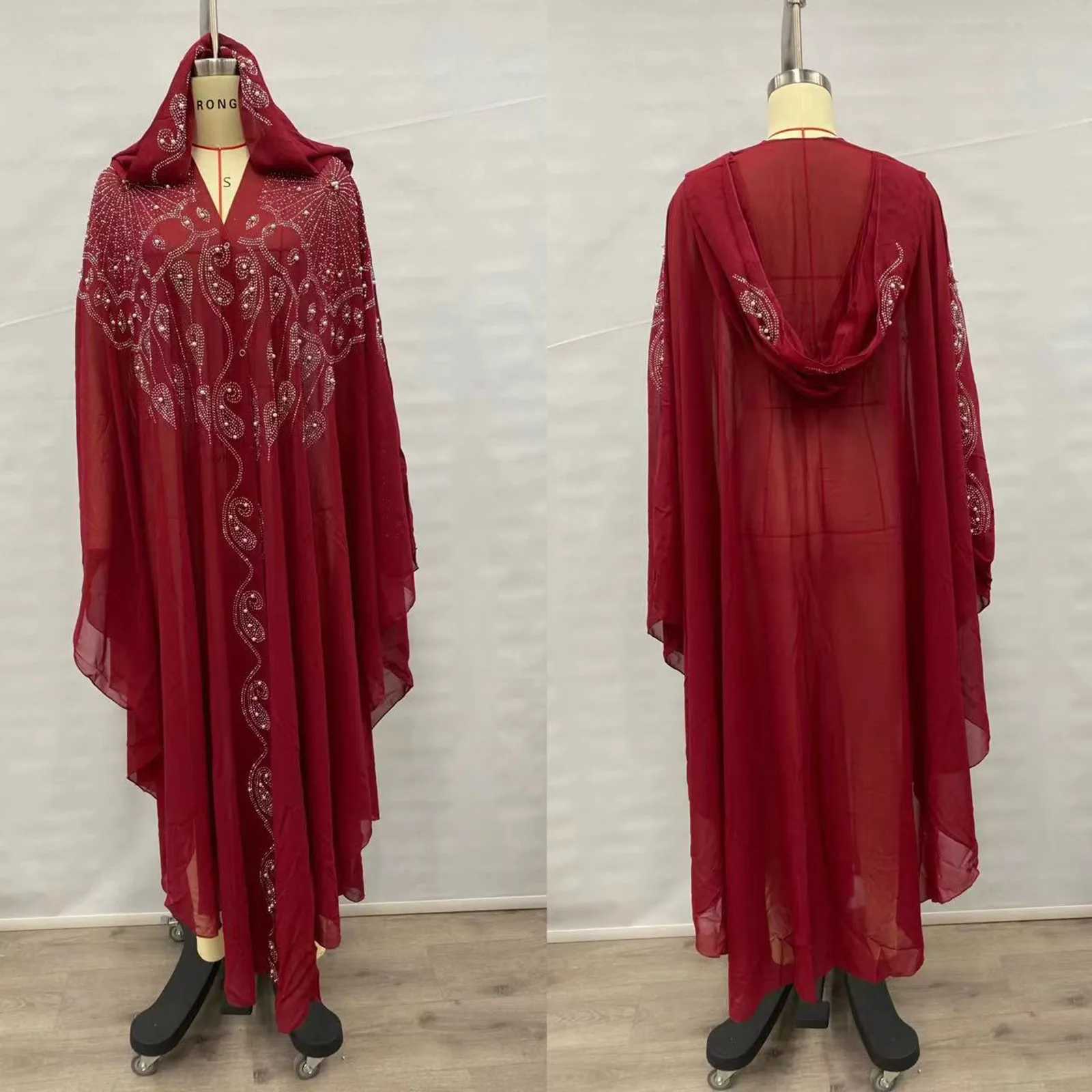 Muslim Abaya Hooded Chiffon Slve One-Piece Prayer Dress Women Jilbab Islamic Clothing Dubai Saudi Black Robe Turkish Modesty X250514