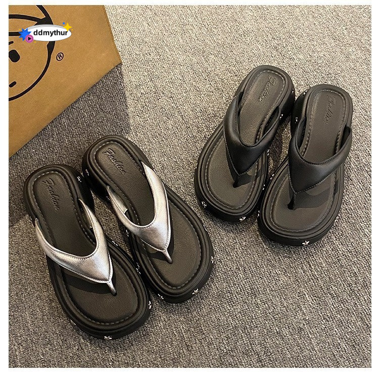 New clamp foot for women Y2 style fashionable home, indoor bathroom, shower, simple and comfortable flip flops ddmythur