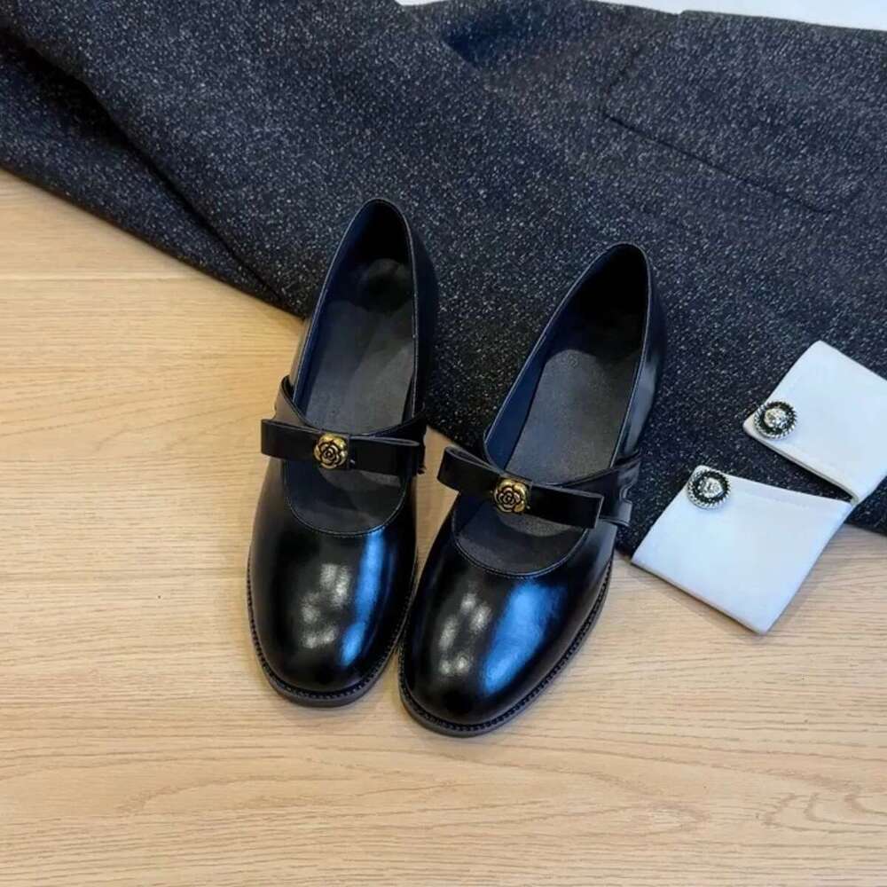 Ballet Flats for Women - Rivet Design Buckle Strap Soft Leather Light and Comfortable 2025 Autumn Collection Ladies Footwear