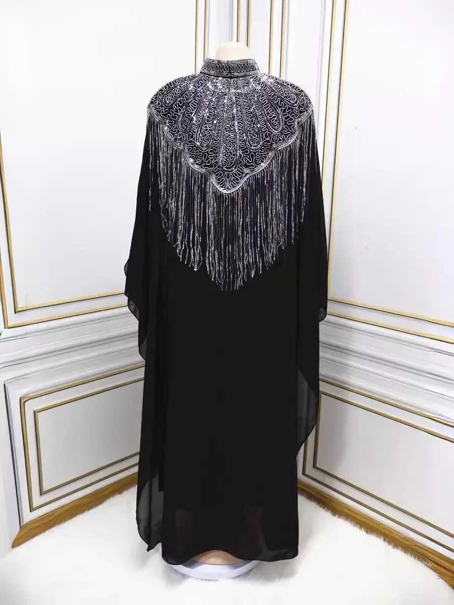 2pcs Muslim Sets For Women Sequin Tassel Evening Party Dress Dubai Abaya Eid Djellaba Morocco Kaftan Femme Jalabiya Vestido Robe X250514