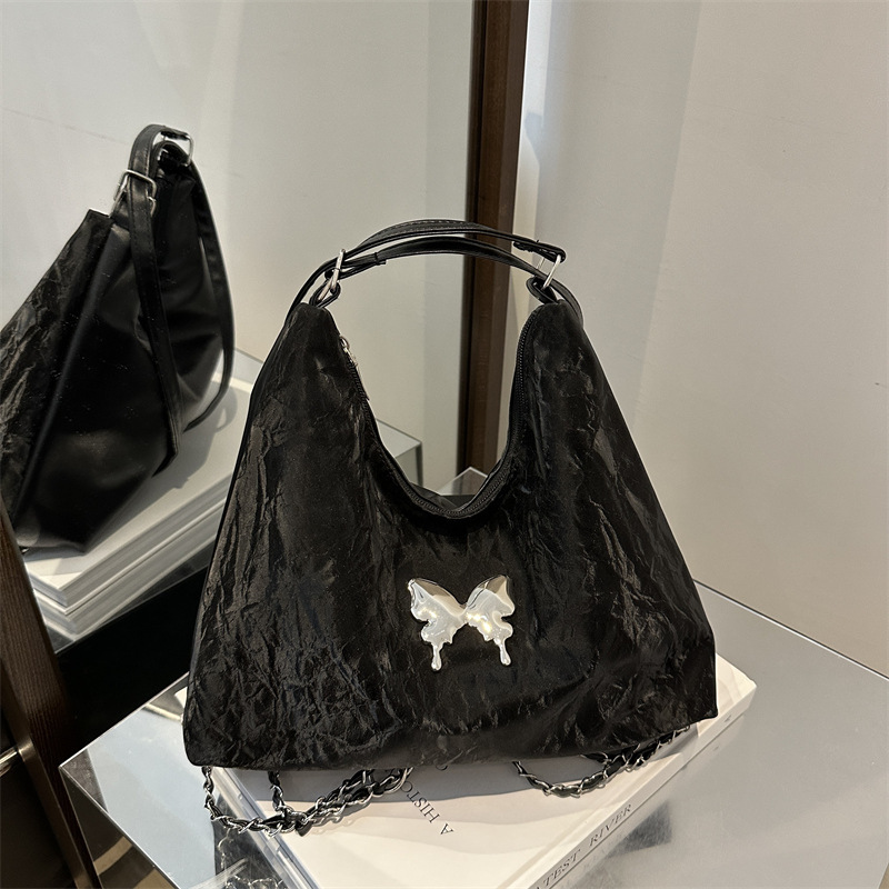 Free Delivery Designer Bag Korean Version Butterfly Fashion Backpack 2025 New Chain Single Shoulder Crossbody Student Class Large Capacity Tote Luxury