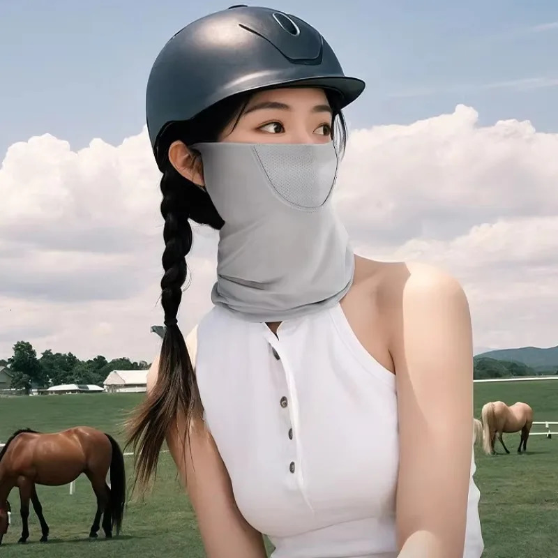Summer Sunscreen Ice Silk Mask Neck UV Protection Face Cover Sunscreen Face with Outdoor Cycling Sun Protection Veil Tube Scarf 250514