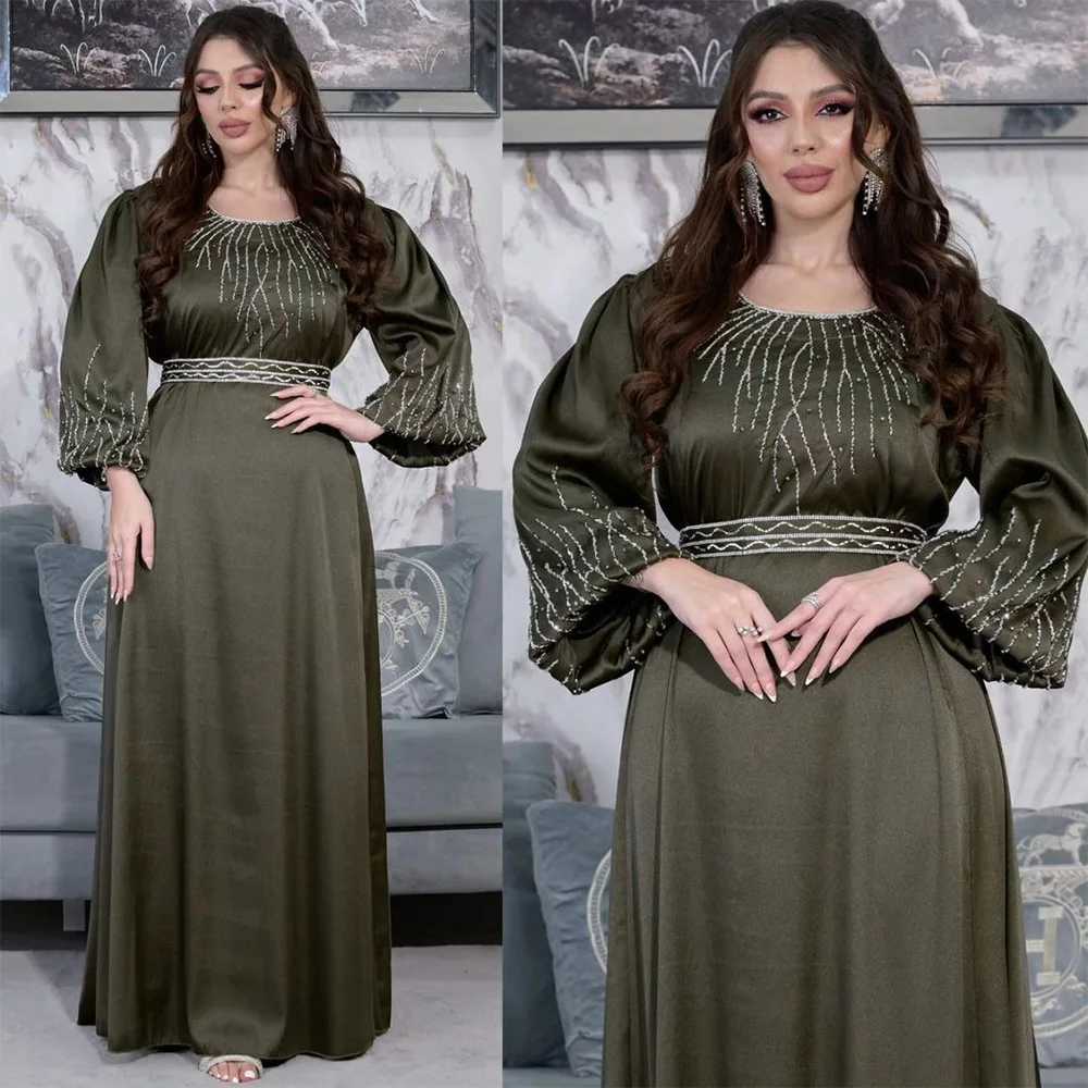 Fashion Moroccan Diamonds Abaya Women Muslim Dresses Caftan Kaftan Turkey Evening Party Eid Ramadan Musulmane Jalabiya Vestidos X250514