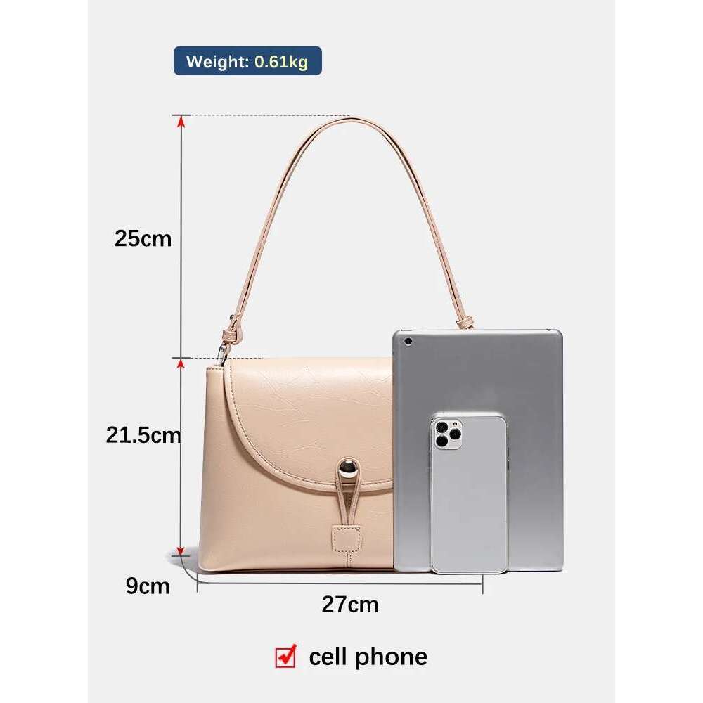 Zency Women's Soft Leather Handbag Large Pocket Tote Shoulder Crossbody Gift Lady Underarm Bag Adjustable