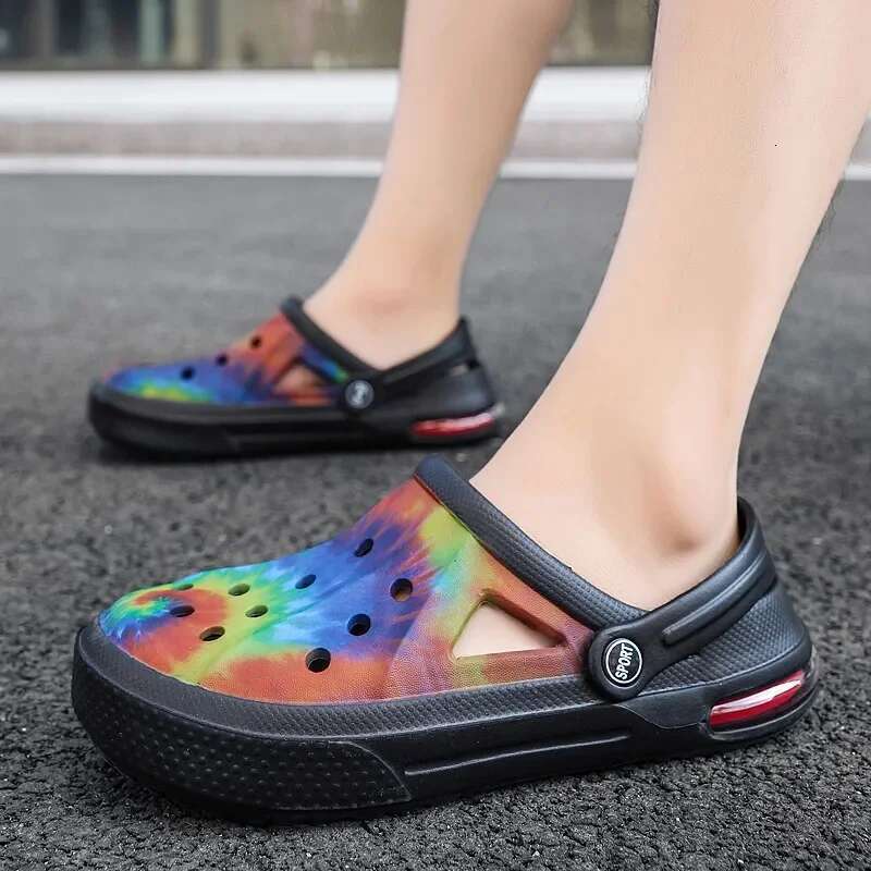 Summer Camouflage Graffiti Clog for Men and Women Air Cushion Sandals Clogs Garden Slippers Men's Outdoor Casual Shoes
