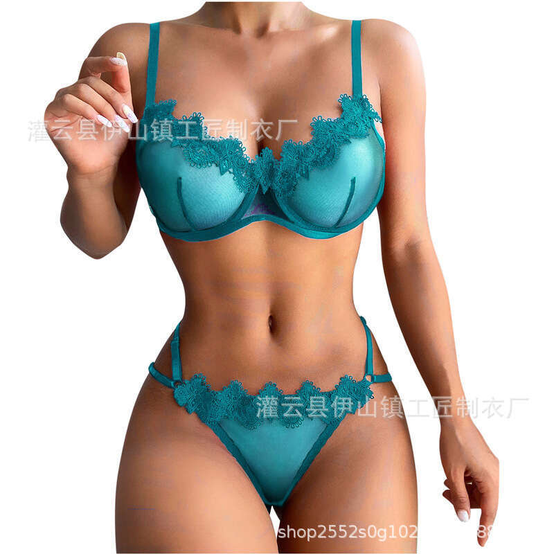 Sexy Lace Lingerie Temu Steel Rim Underwear Sexy Mesh Transparent Lace Three Point Pajamas Two Women KQ