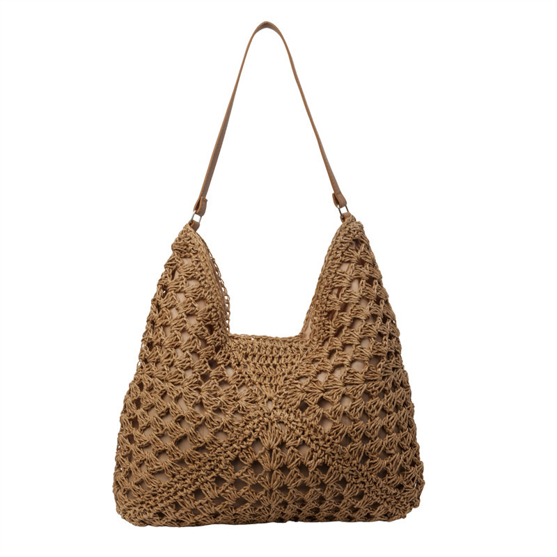 Designer Handbag Internet Celebrity Women S New Hollow Out Design Beach Vacation Grass Woven Bag Versatile Single Shoulder Tote Bag Mini Storage Bag F