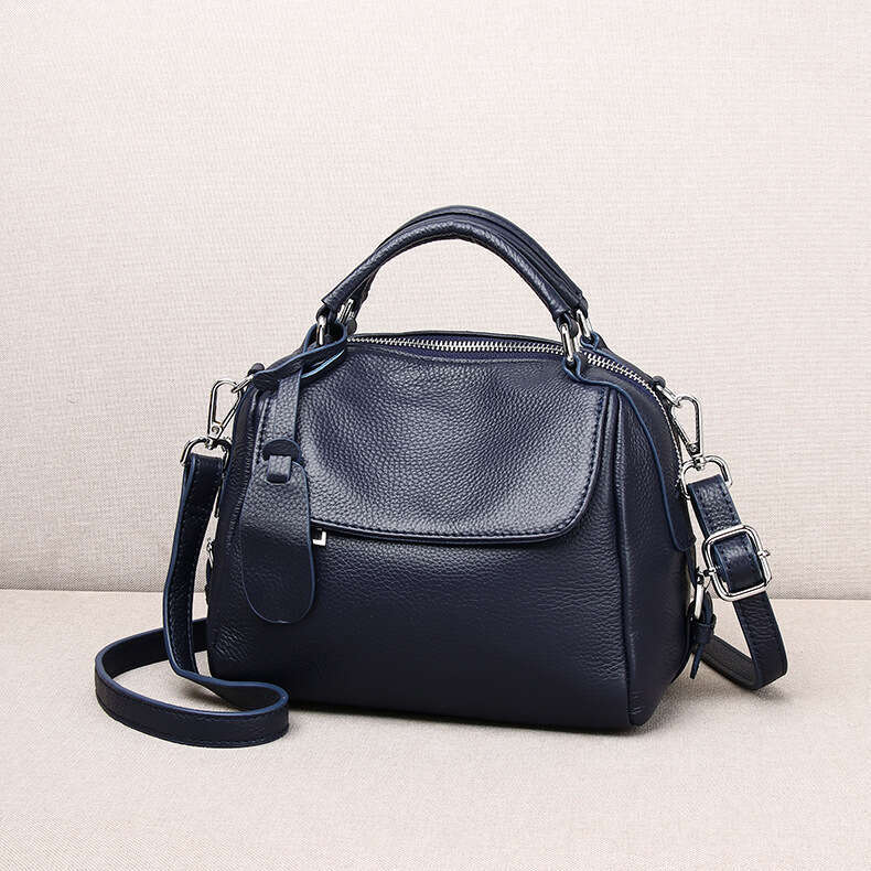 Tote Bag Real New Handbag Shoulder Lychee Pattern Top Layer Cowhide Crossbody Fashionable Casual Soft Leather Women S Bag KQ
