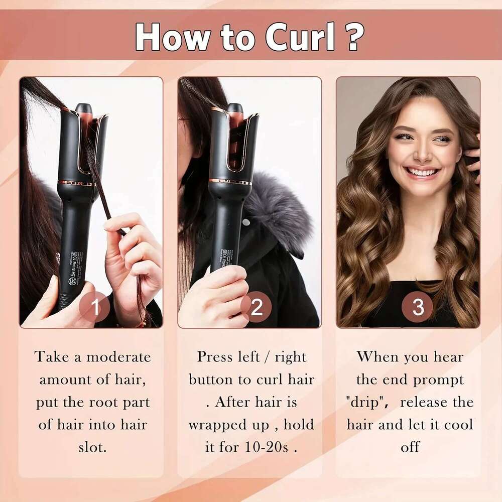 Automatic Auto Curling Iron Ceramic Rotating Air Spin Wand Styler Curl hine Magic Hair Curler