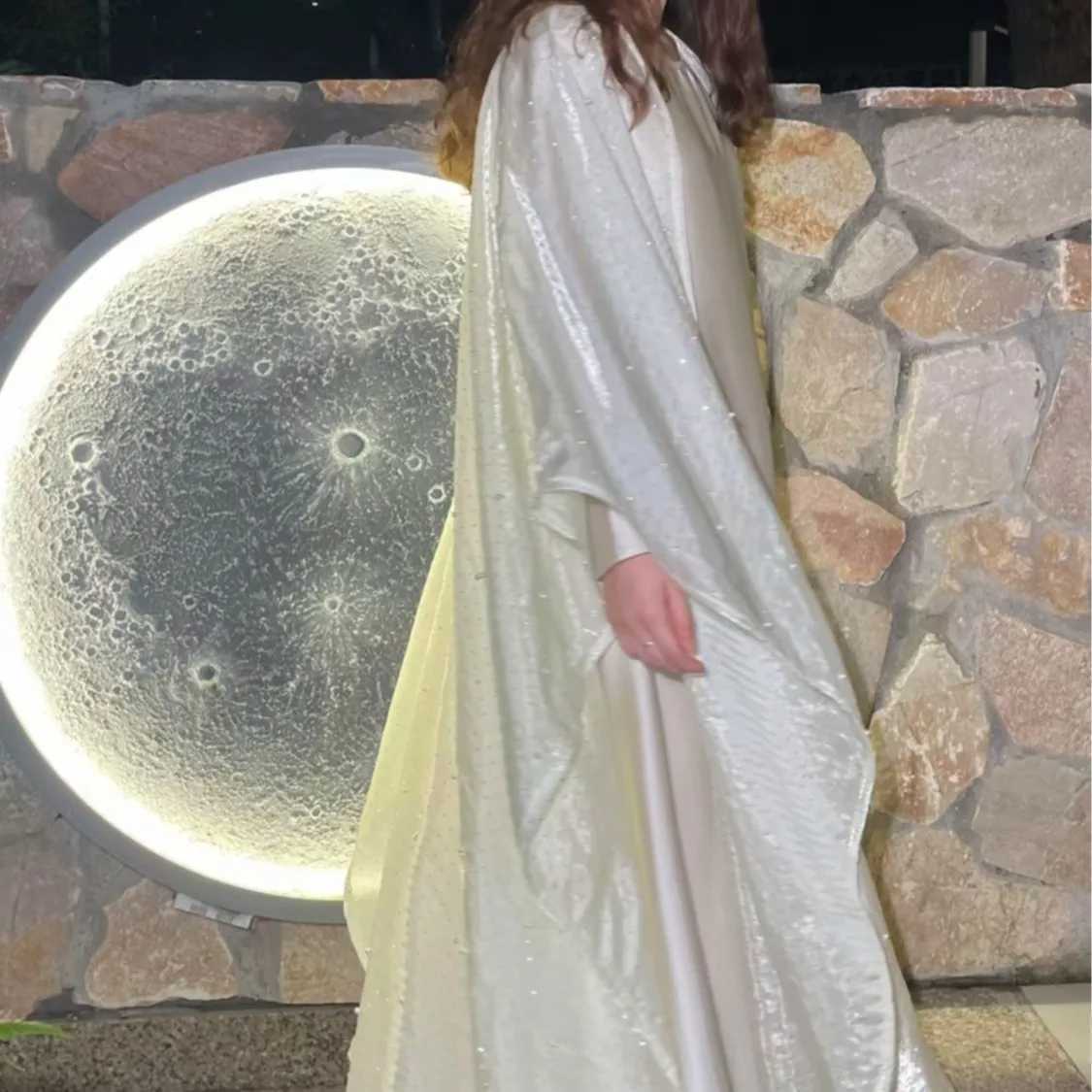Eid Muslim Sets for Women Beads Shiny Kimono Cardigan Maxi Dress Matching Suit Dubai Abaya Ka Kaftan Islam Jalabiya Ramadan X250514