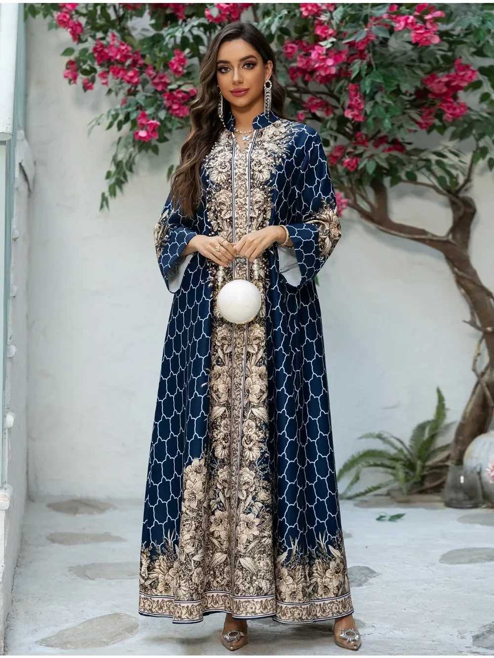 Muslim Dress Women Abaya for Eid Diamond Party Dresses Arab Long Robe Print Abayas Dubai Morocco Kaftan Islam Jalabiya Vestidos X250514