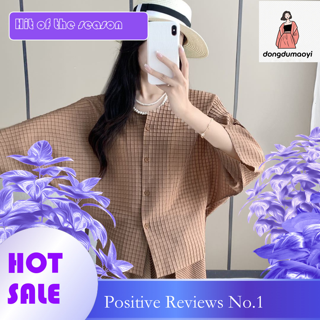 dongdumaoyi Miyake top slimming cardigan 2024 autumn new style fashionable, comfortable, casual, loose, versatile, pleated and versatile T-shirt