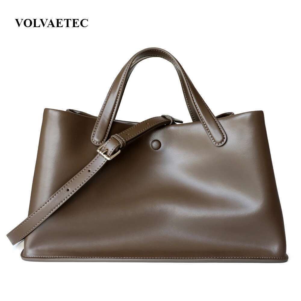 VOAETEC New Leather French Minimalist Niche Premium Sense Casual Versatile Large Capacity Commuter Messenger Tote Bag