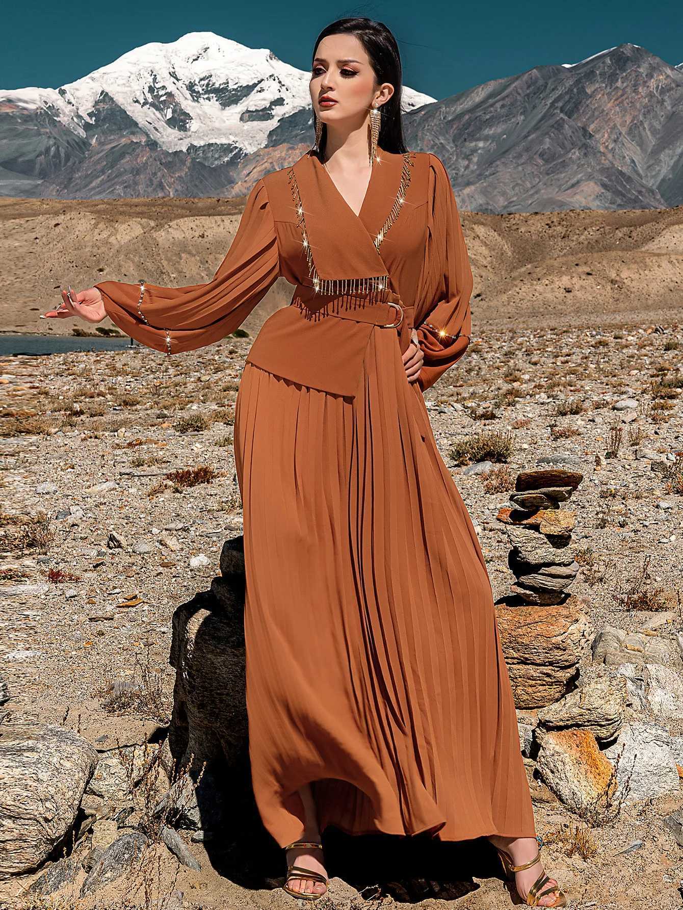 Pleated Dress for Women Abaya Eid Elegant Party Long Dresses Muslim Caftan Robe Jalabiya Ramadan Dubai Kaftan Vestidos Largos X250514