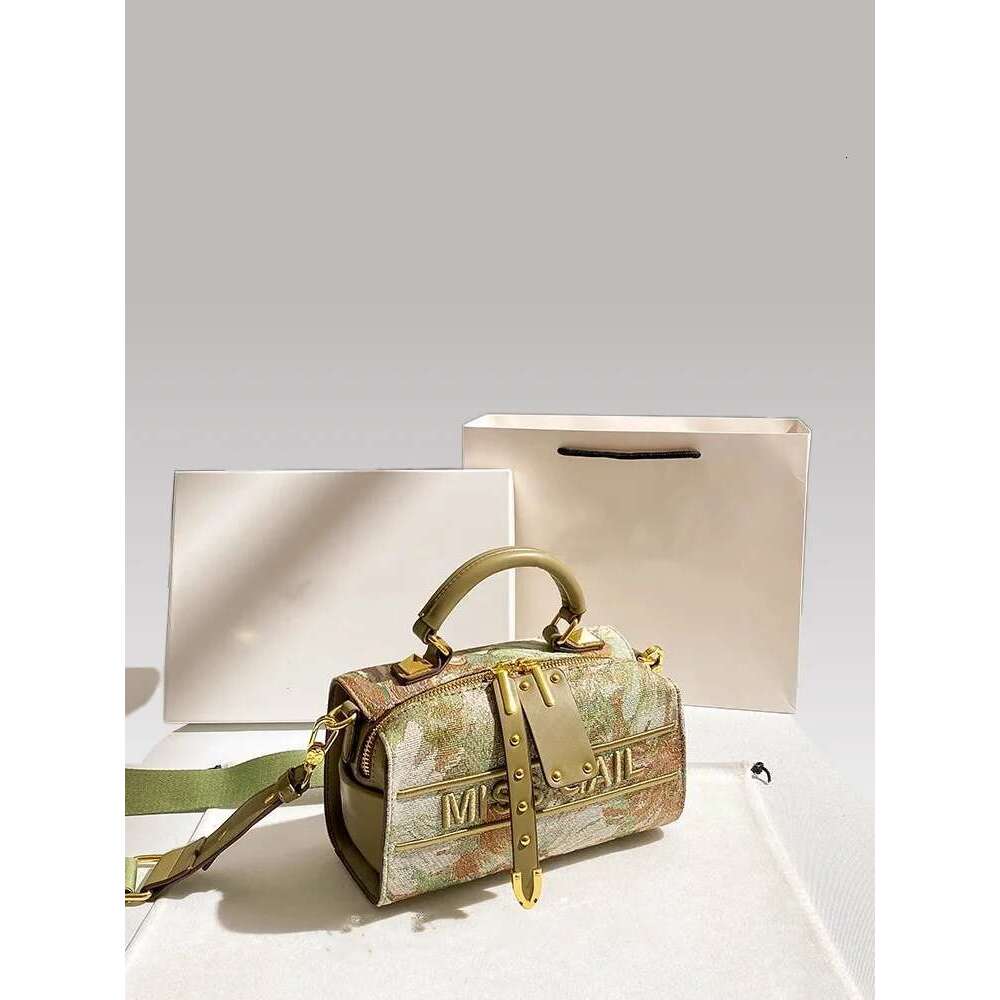 Unique Floral Embroidery Printing Boston Handbag For Party Women's Newly Trendy And Portable Shoulder Crossbody Bag