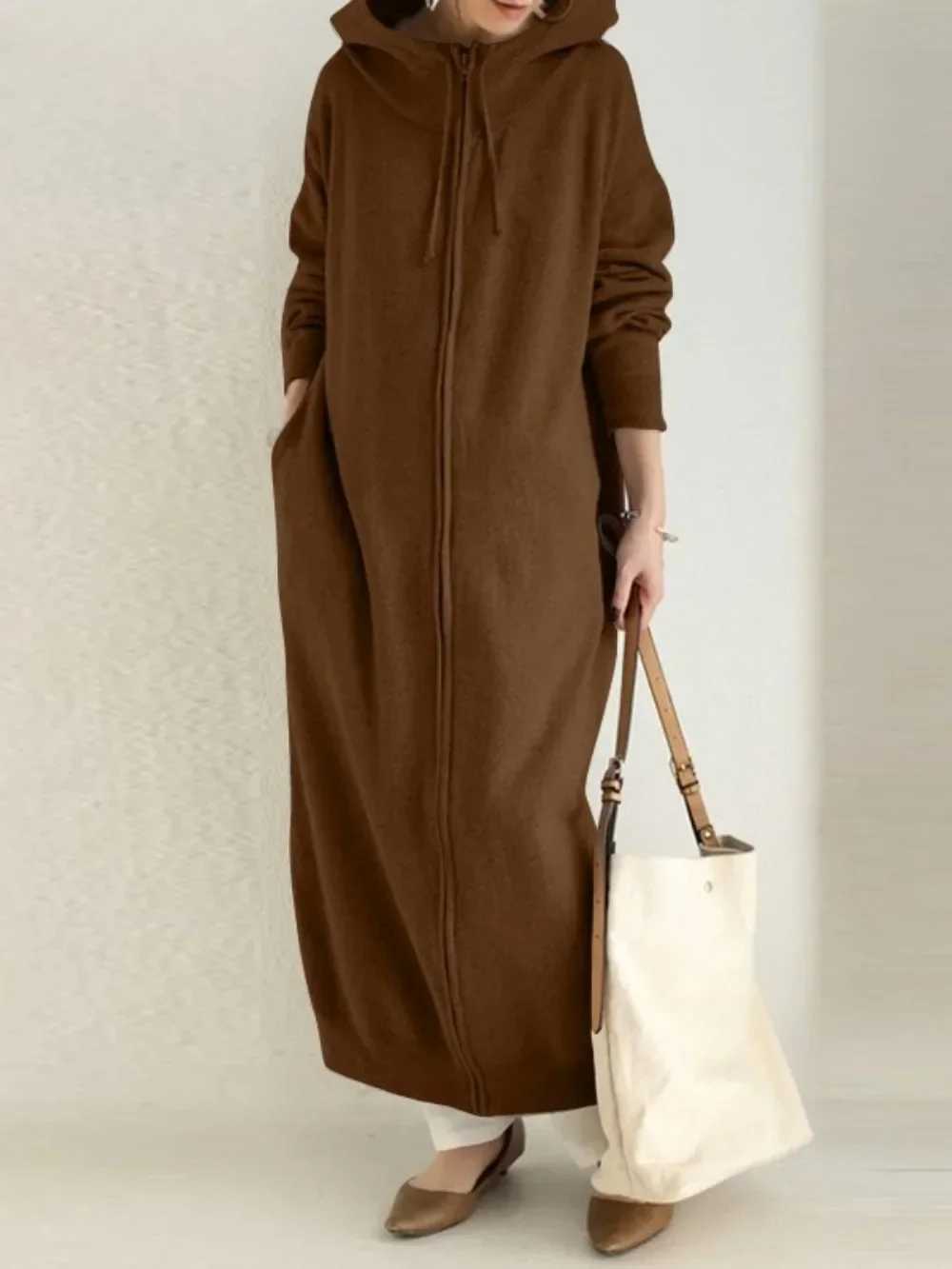 Eid Muslim Abaya for Women Dress Hoodies Sweatshirt Zipper Up Hooded Cardigan Coat Autumn Winter Causal Vestidos Long Robe 2024 X250514