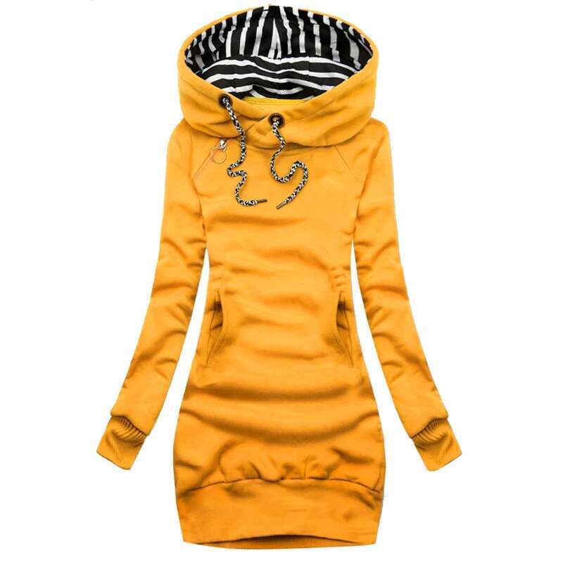 Women Fashion Hooded Sweater Autumn And Winter Long Sleeve Hoodie Slim Fit Pullovers Sweatshirt Dress Designer
