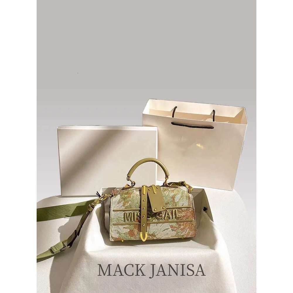 Unique Floral Embroidery Printing Boston Handbag For Party Women's Newly Trendy And Portable Shoulder Crossbody Bag