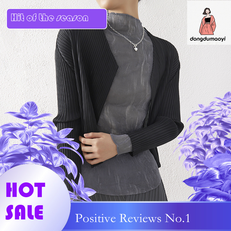dongdumaoyi Folding Short Coat 2023 Autumn Miyake New Fashion Style Women's Versatile Top Thin Air Conditioning Sunscreen Shirt