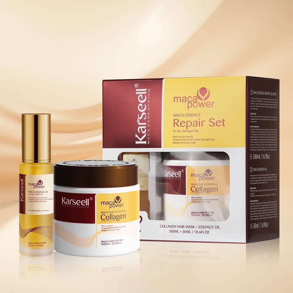 Karseell Collagen Mask 500Ml 16.9 + Argan Oil Serum 50Ml 1.69 Fl.Oz For Dry Damaged All Hair Types