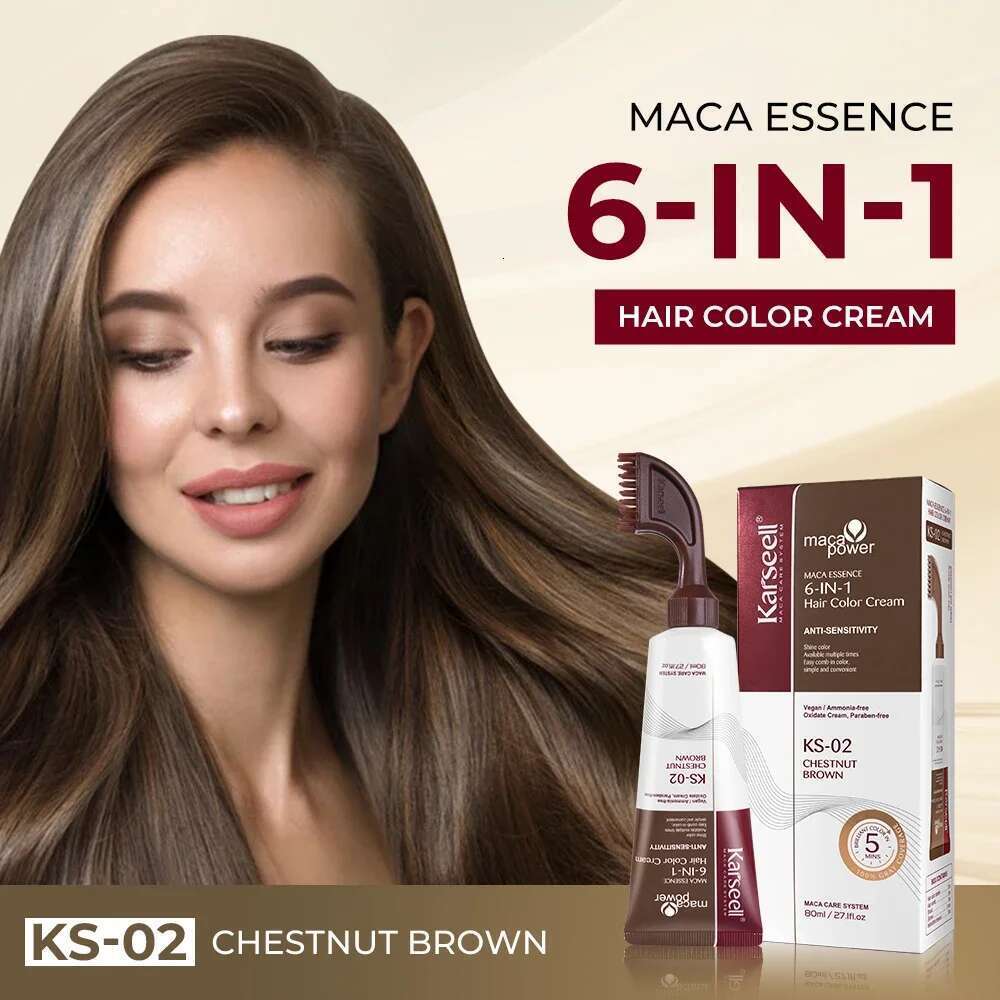 Karseell 6-In-1 White Dye For Men Women Natural Balck And Brown Color Cream Easy Comb-In Hair Coloring Products