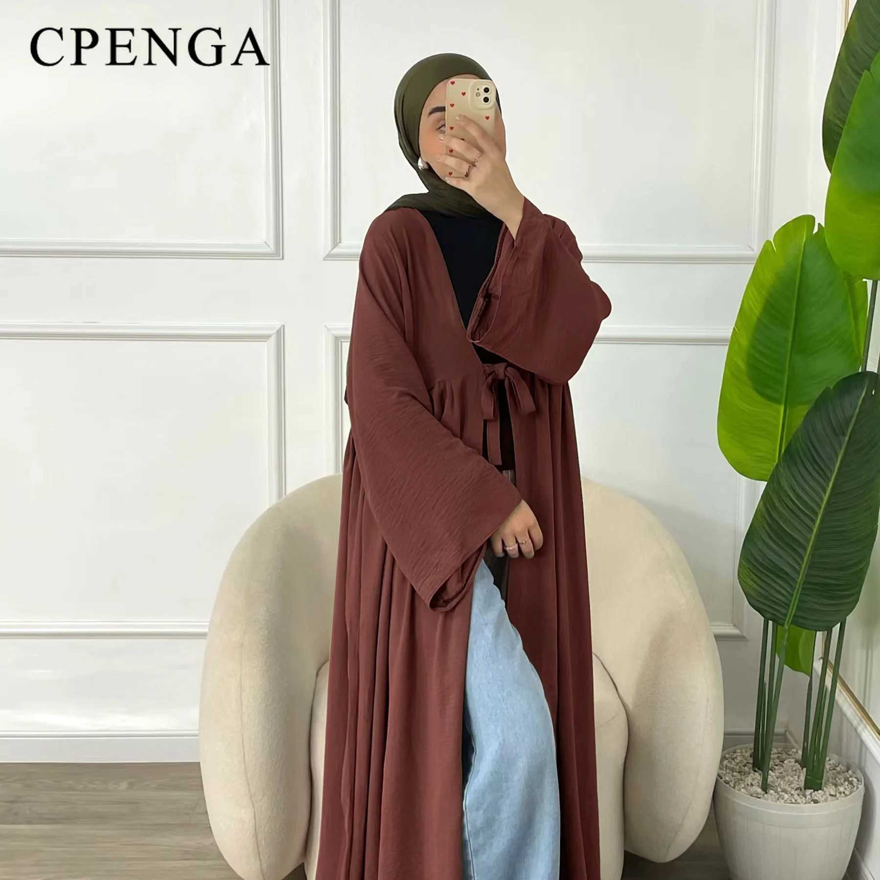 Ramadan Dubai Open Abaya Dress for Women Elegant Arabic Women Muslim Modest Cardigan Clothing Islamic Party Solid Turkey Robe X250514