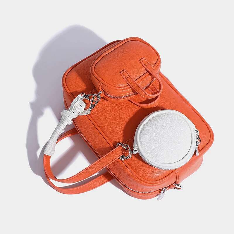 Bowling Bag With Two Matching Wallets,Boston Crossbody Shoulder Bag,Niche Fashion Women Tote Bag,Color Contrasting Lady Handbag