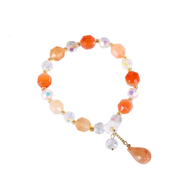 Korean version for women's fashion, colorful stone handmade bead network, natural crystal bracelet