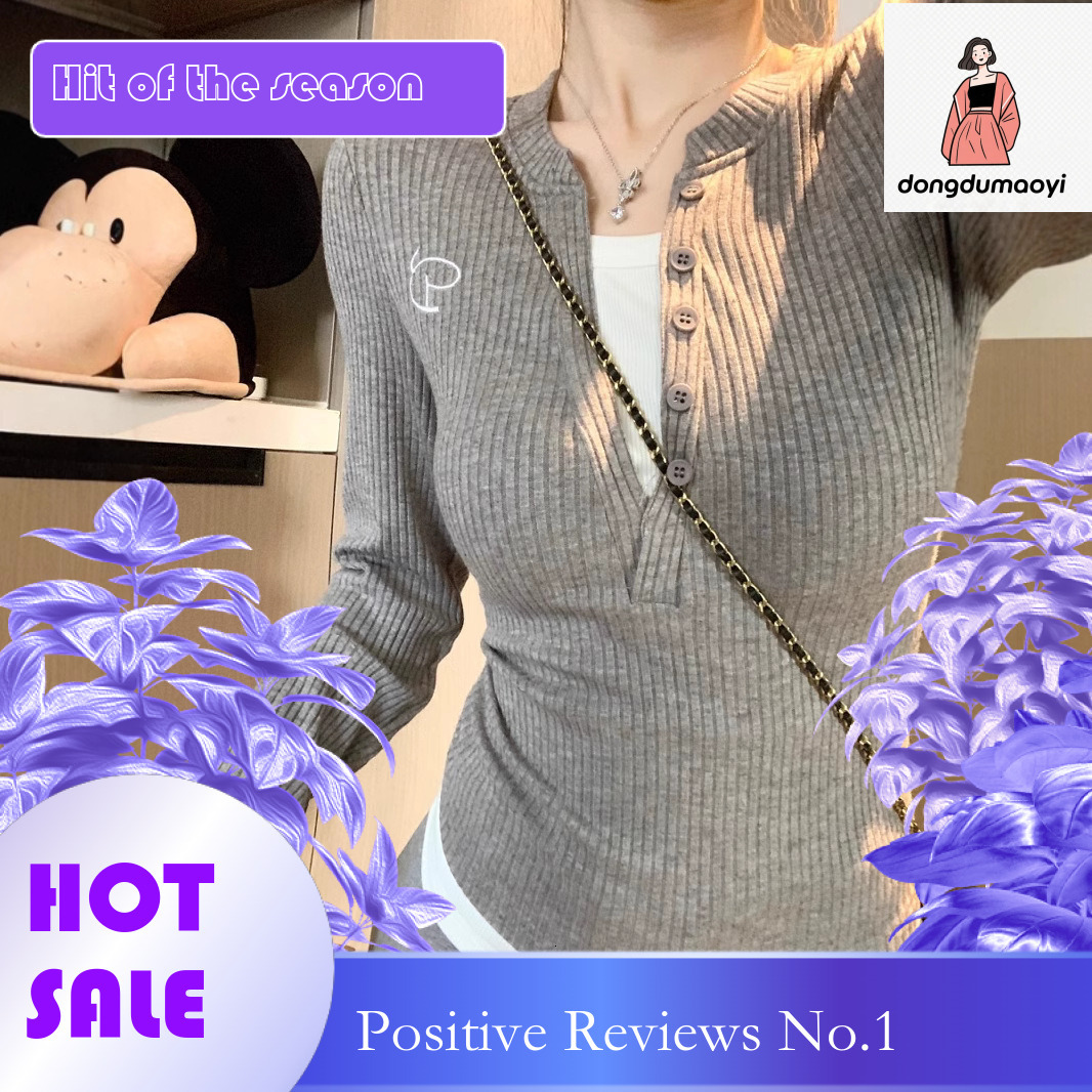 dongdumaoyi American color blocking fake two-piece long sleeved T-shirt base shirt for women's spring new style spicy girl slim fit and slimming 