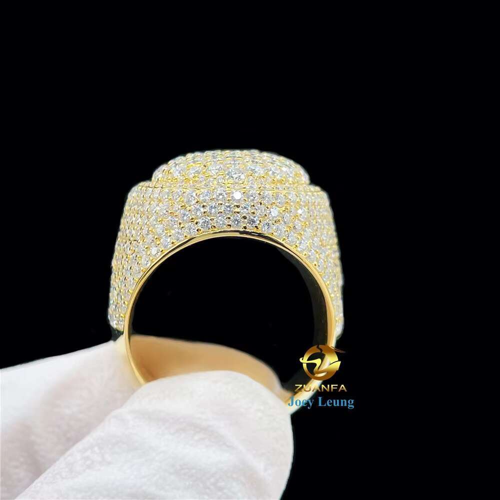 New Style 925 Silver Hip Hop Jewelry VVS Moissanite Diamond Iced Out Custom Men Rings