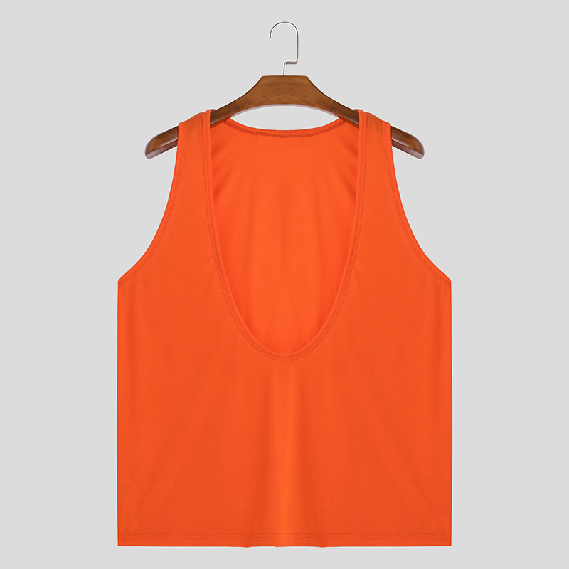 Men's T Shirts Summer men's big V-neck T-shirt solid color thin casual sweatshirt sleeveless breathable camisole sports vest