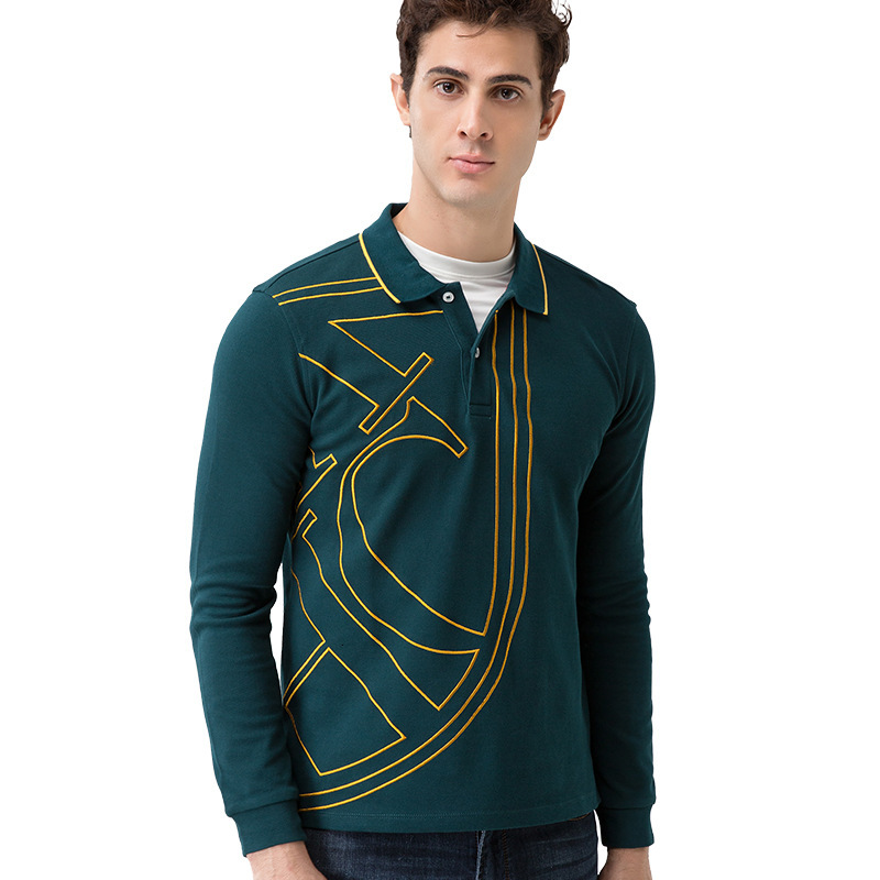 CHCH Classic Fashion Spring and Autumn Sleeve Outing Casual Men's Long Polo Shirt