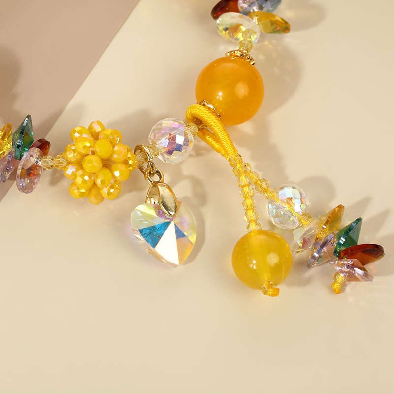 New rural style bead crystal internet famous, sweet cute bracelet, personalized and fashionable accessory for girls