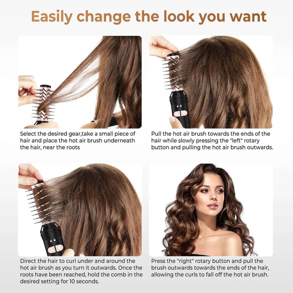 Blow Brush One, 5 in 1 Hair Dryer and Styler Volumizer for Drying Straightening Curling