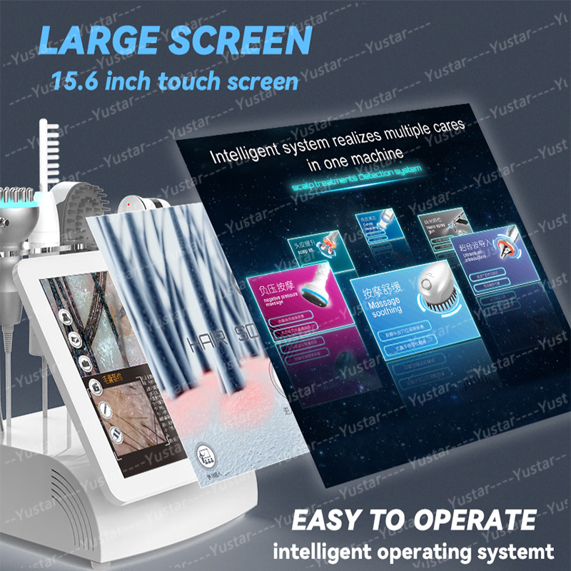 5 in 1 Multifunctional Intelligent Desktop Scalp Care Device Hair Follicle Detector Analyzer with High Definition 15 Inch Screen