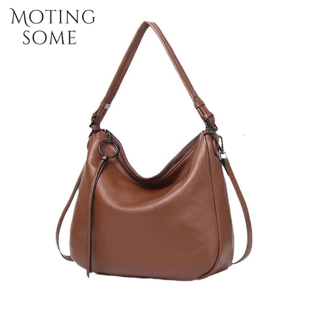 Motingsome 2024 New Fashionable Cowhide Woman Bag 100% Natural Leather Handbag Shoulder Satchel Casual Lady Tote 250515 250515 250515