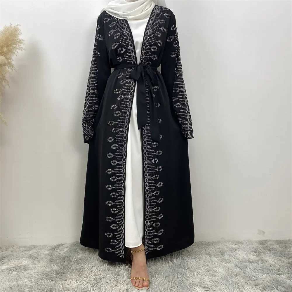 Ramadan Diamonds Black Abayas Women Dubai Luxury Muslim Wedding Party Dress Ka Islam Clothing Kaftan Jalabiya Kimono Abaya X250514