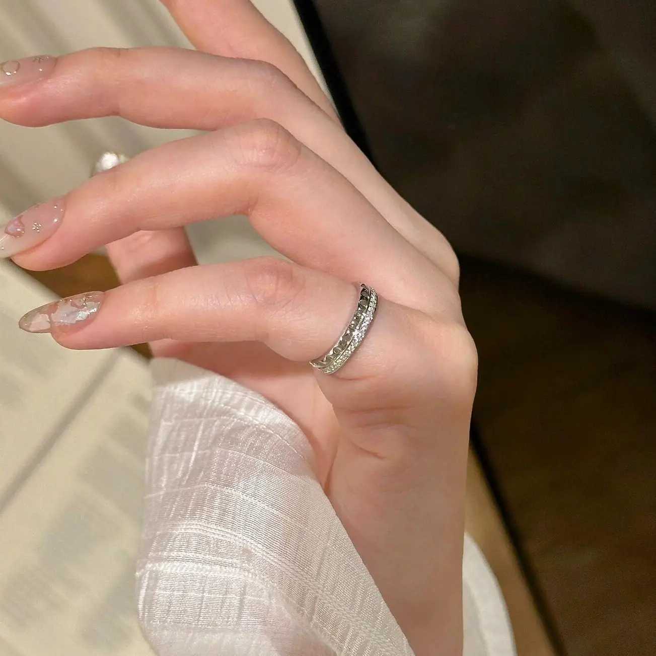 925 Sterling Silver High Quality Jewelry Geometry Zircon Adjustable Rings For Women Engagement Wedding Accories JewelleryXJ250514