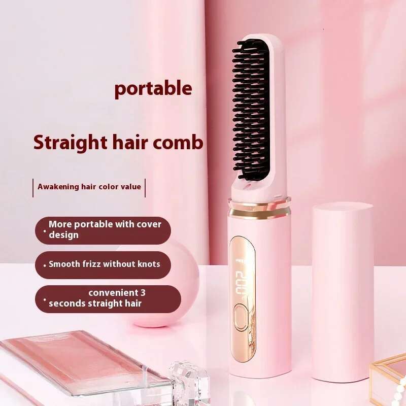 Straight Comb Negative Ion Straightening Without Damaging Temperature Display Anti Scalding Portable Hair Tools