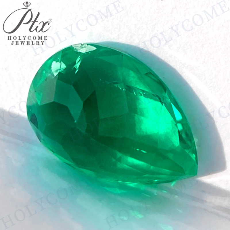 Wholesale Pear Shape Lab Created Emerald Hydrothermal Gemstone 1-5 Carat Lab Grown Emerald Colombian Stone Loose Synthetic Emeralds