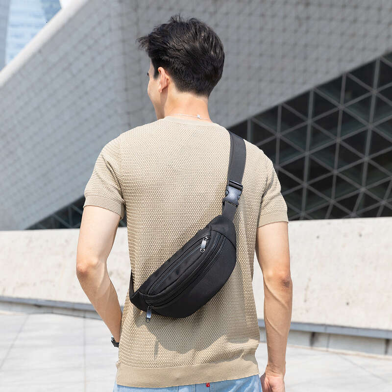 Waterproof Nylon Crossbody Bag for Men - Fashionable Commuting & Travel Front Waist Pack