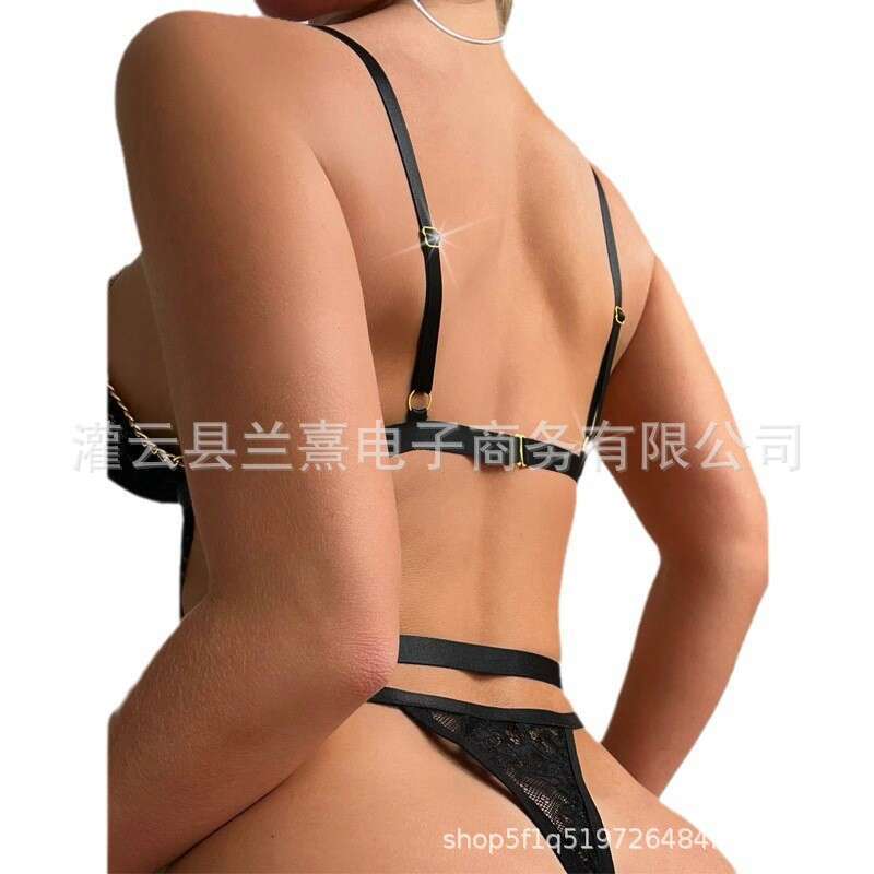 Sexy Lace Lingerie New Sexy Lace Perspective Passionate Temptation Hollow Out Fun Underwear Set For Women KQ
