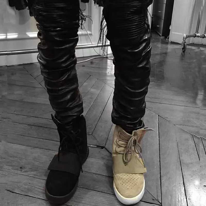 Owen Seak Mens Oil wax Jeans Cotton Denim Slim Autumn Hole Pencil Trousers Designer luxury Pants X250514