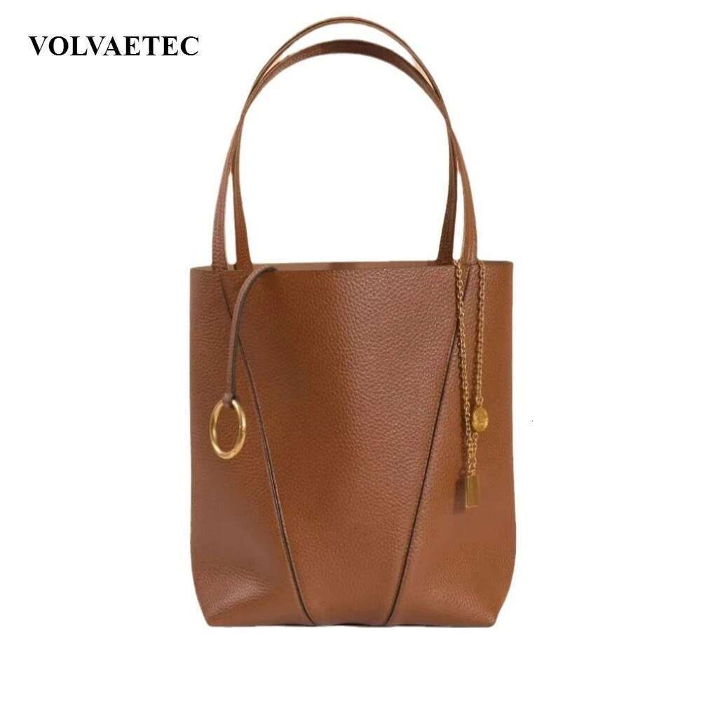 VOAETEC High Sense Fashion Trend 2025 Early Spring New Women's Leather Texture Clutch Underarm Shoulder Bag Metal Pendant
