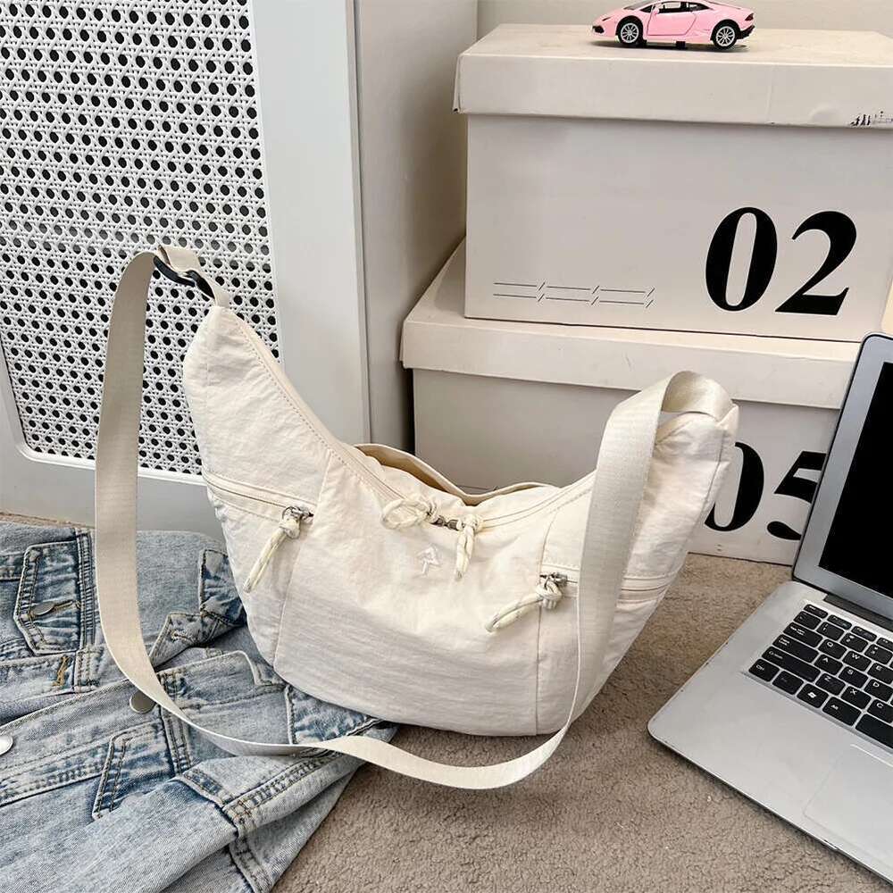 Crescent Premium Nylon Crossbody Women Spacious Stylish Slouchy Shoulder Sling Bag for Everyday Use